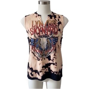 Lynyrd Skynyrd distressed upcycled Tank | Port & Co Large | Rocker Western Vibes